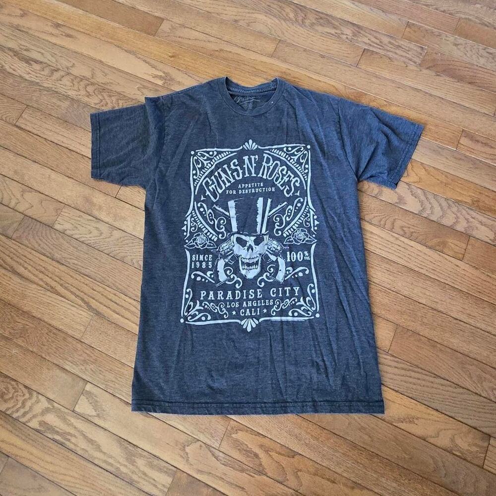 Bravado guns n roses gray band tee shirt medium